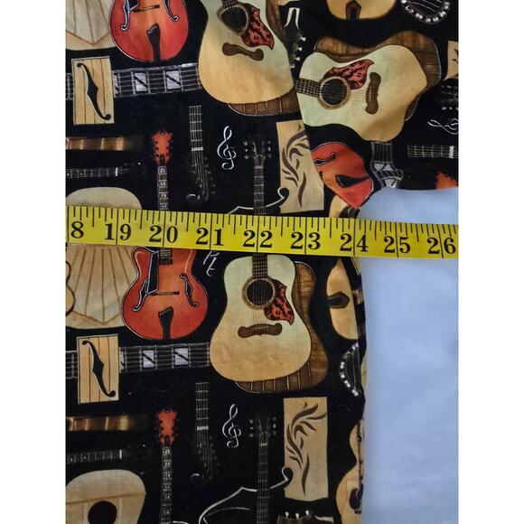 Vintage Max Boxxer Shirt Guitar AOP Hawaiian Short Sleeve Button Down 90s - Picture 9 of 10